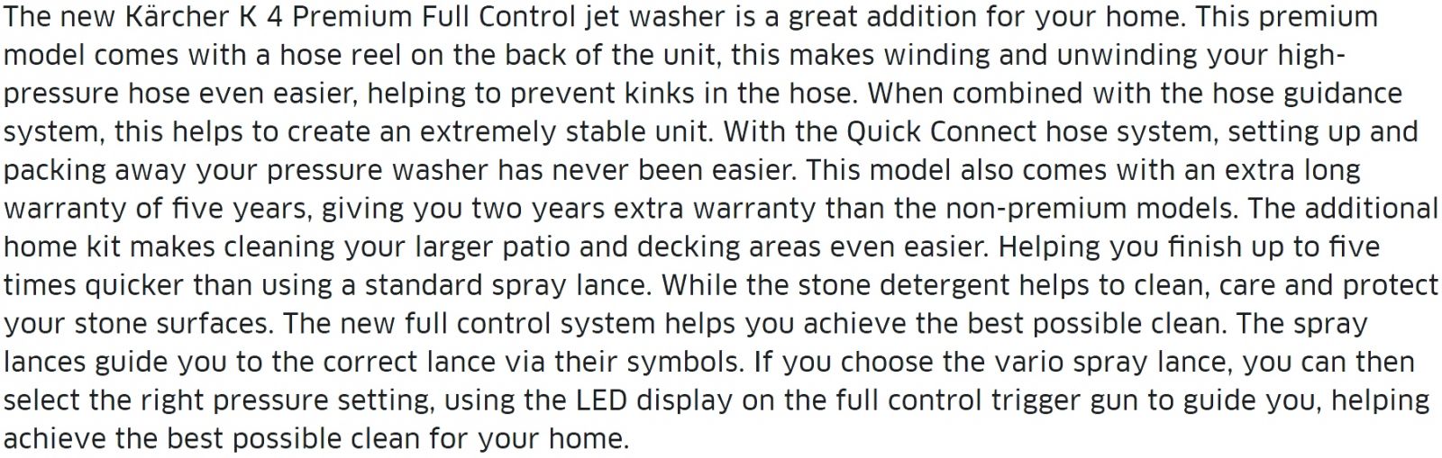 גרניק מכונת שטיפה בלחץ קרשר KARCHER K4 PREMIUM FULL CONTROL HOME TEXT